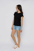 Daisy-Textured Rib Roll Cuff Tee